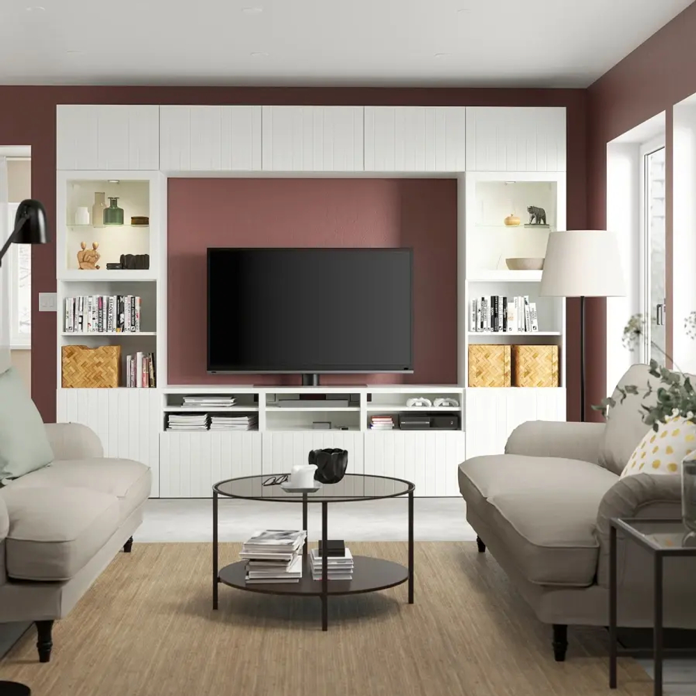 Комплект мебели д/гостиной  - IKEA BESTÅ/BESTA, 231x42x300 см, белый, БЕСТО ИКЕА