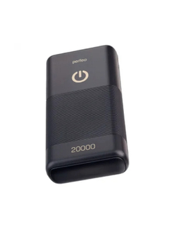 Perfeo Powerbank 20000 mah + Micro usb /In Micro usb /Out USB 1 А, 2.1A/ Black (PF_B4298)