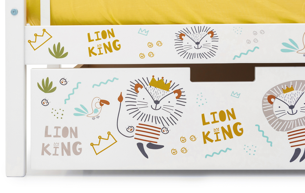 Детская кровать тахта Бельмарко Svogen белый львята