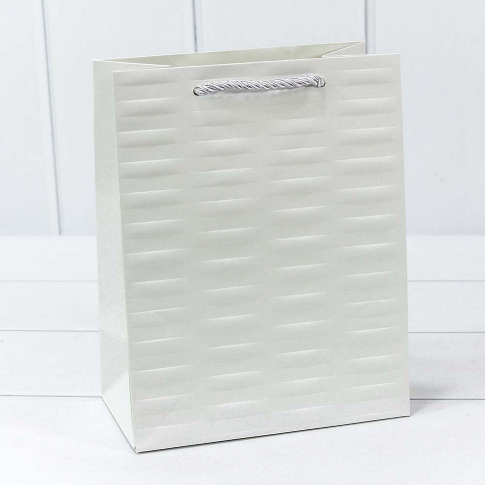 Пакет подарочный 18х23х10см Премиум "Престиж" (Белый)