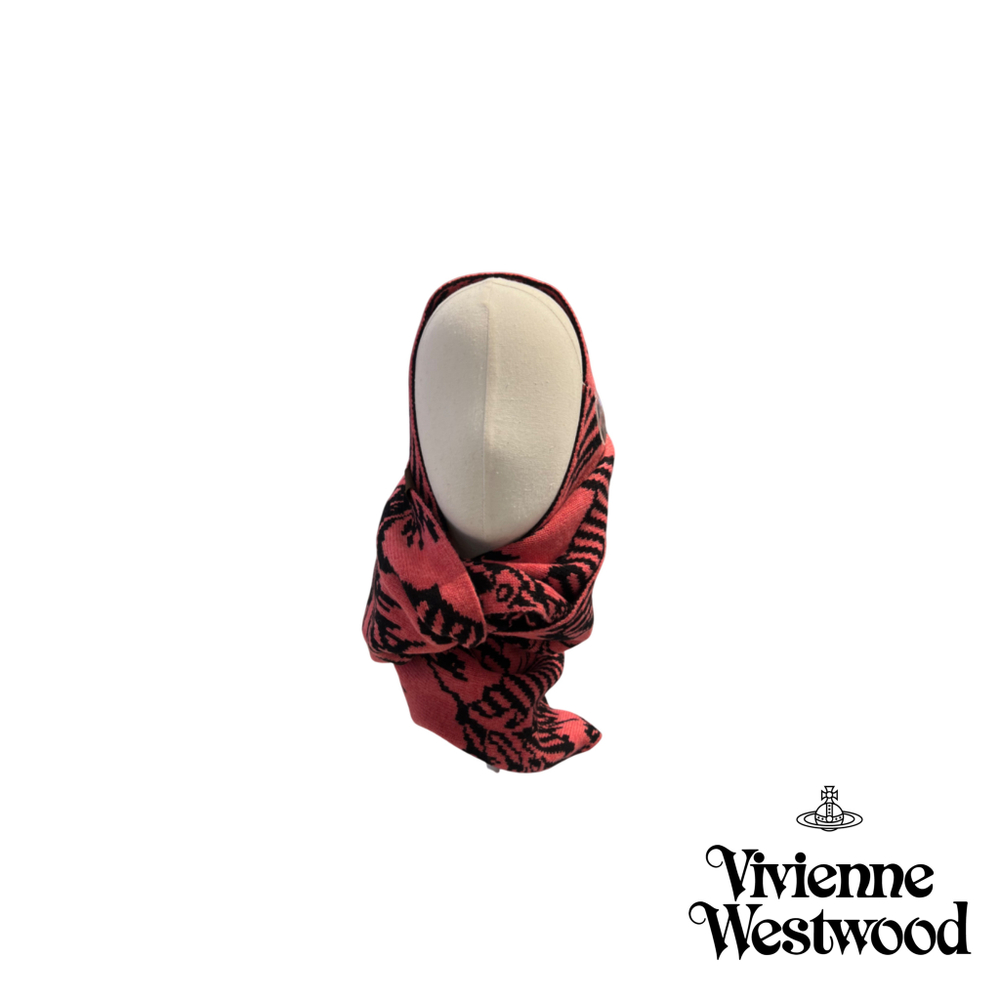 VIVIENNE WESTWOOD ШАРФ-СНУД ИЗ ОВЕЧЬЕЙ ШЕРСТИ РОЗОВЫЙ С ПРИНТОМ