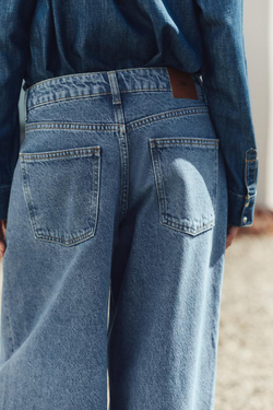 ZARA ДЖИНСЫ Z1975 BAGGY СО СРЕДНЕЙ ПОСАДКОЙ, ВЫЦВЕТШИЙ СИНИЙ