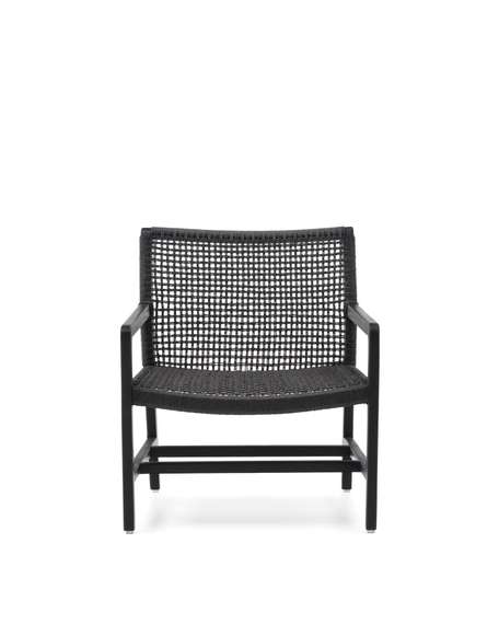 Кресло Sabolla из массива тика, черное