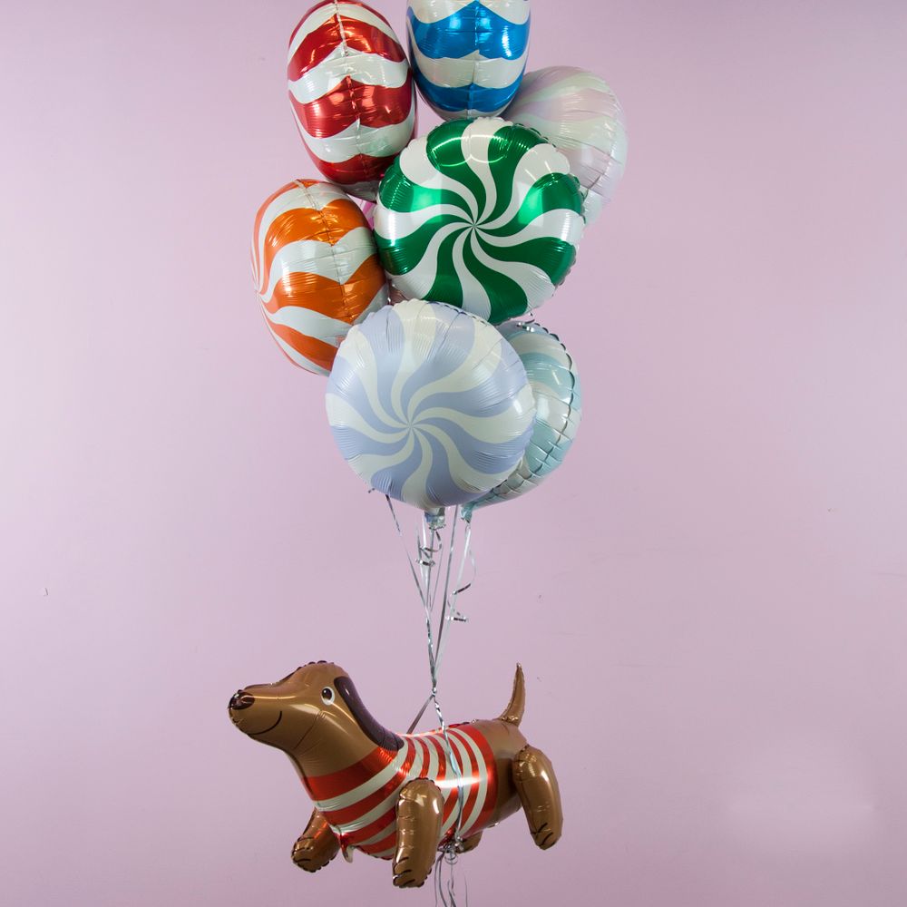 Шар (18"/46 см) Круг, Леденец, Сиреневый 1 шт.