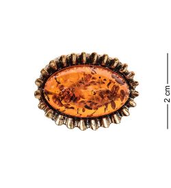 AM-2450 Кольцо «Император» (латунь, янтарь)