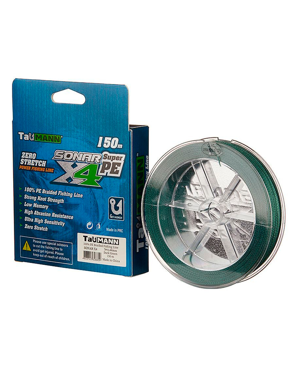 Плетеный шнур для рыбалки TauMANN Sonar PE X4 150m #1.2 (0.18mm) Yellow