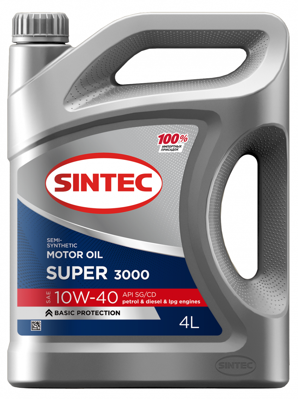 Моторное масло Sintec Super 3000 10W-40, SG/CD, полусинтетическое, 4 л