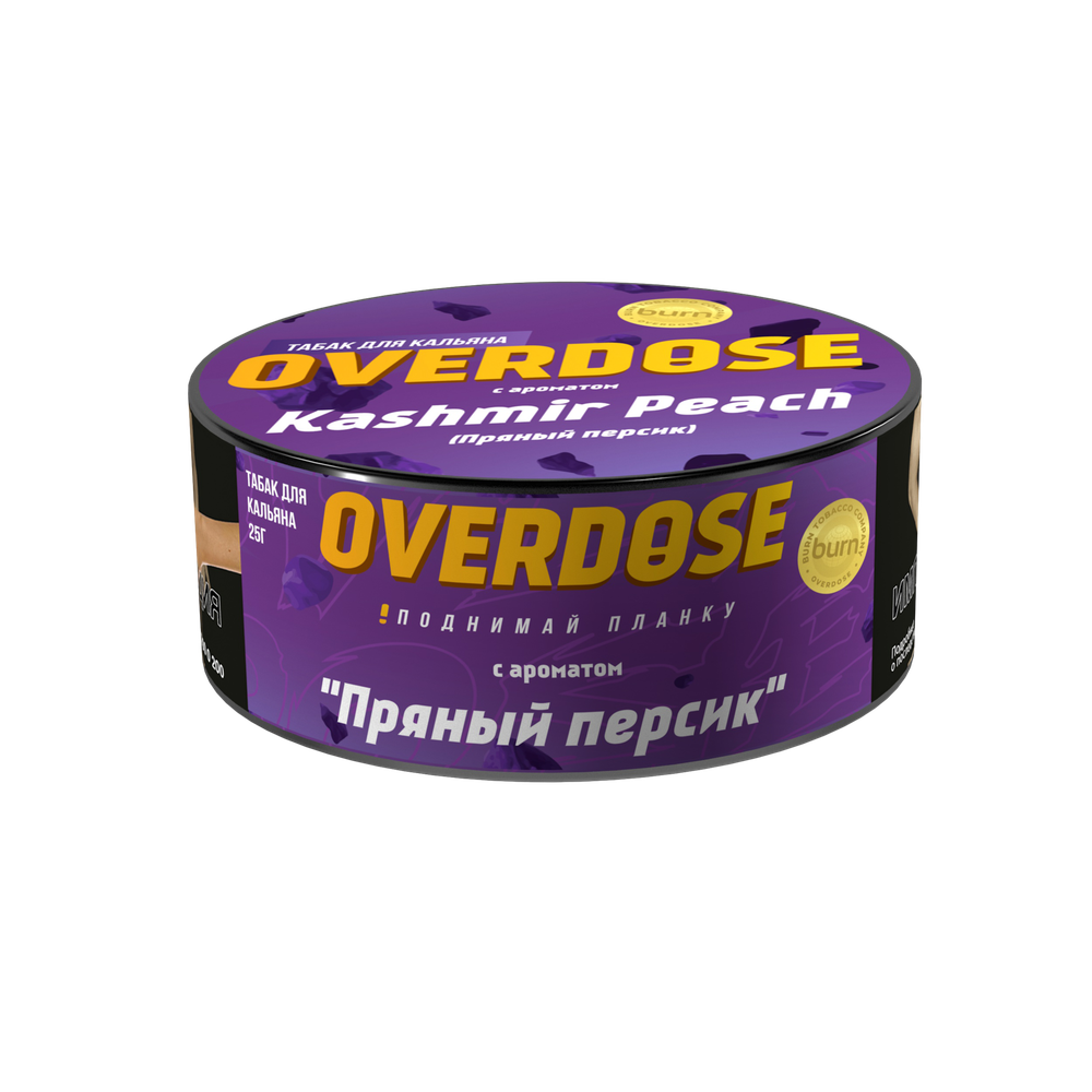 М. Табак для кальяна Overdose Kashmir Peach (Пряный персик), 25 гр.