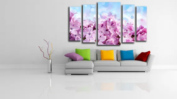 Модульная картина "Лиловая сирень"