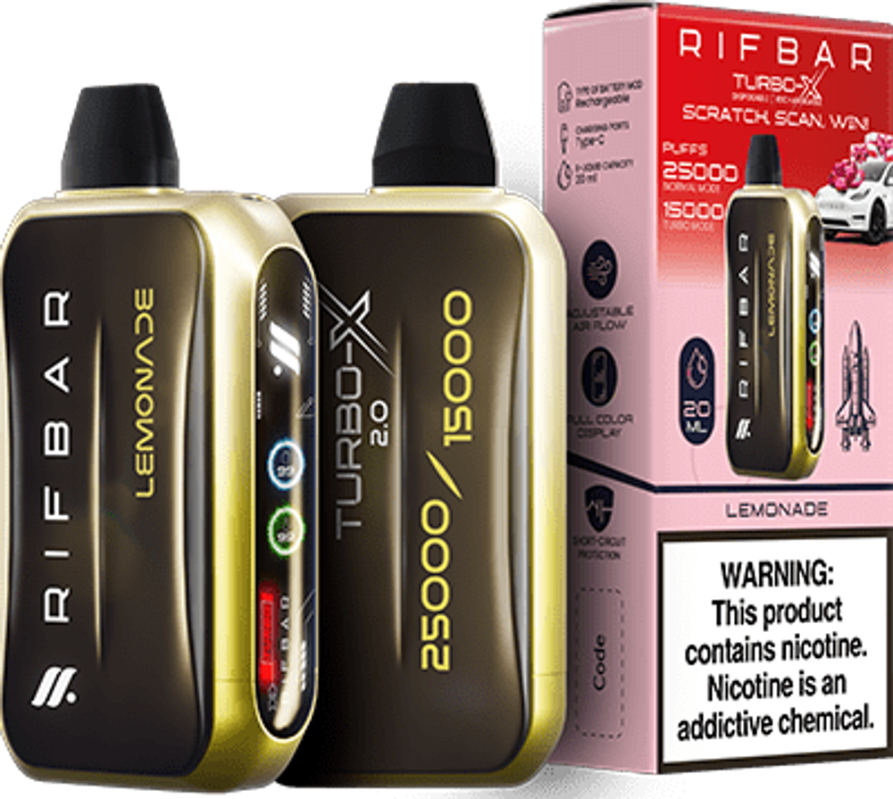 RIFBAR TURBO X 25000 - Lemonade (5% nic)