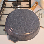 Сковорода 26см Premium blue с несъемной ручкой и стеклянной крышкой