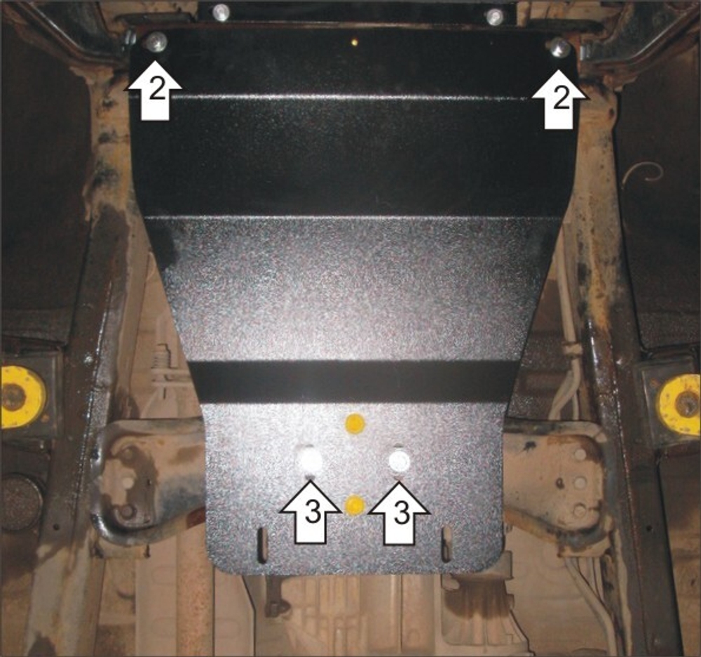 Защита КПП. 3 мм, Сталь. для Mitsubishi L 200 2006-2014, Mitsubishi L 200 2014-2015 MOTODOR.11308