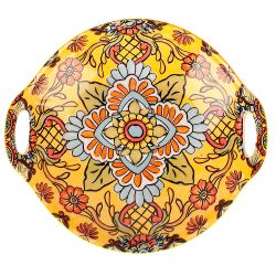 Блюдо с ручками "Arabesque" (желтый) 23,5*20*4см. (min9) (транспортная упаковка)