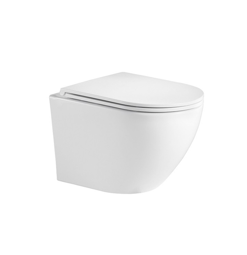 Унитаз подвесной ROVENO PC-031 ТОРНАДО безободковый, дюропласт, микролифт