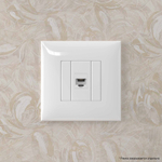 Телефонная розетка RJ-12 без шторки в стену одинарная, "Avanti", "Белое облако"