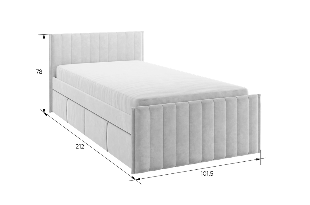 Кровать с ящиком Твикс (велюр) МФ Мебельсон, г. Ижевск