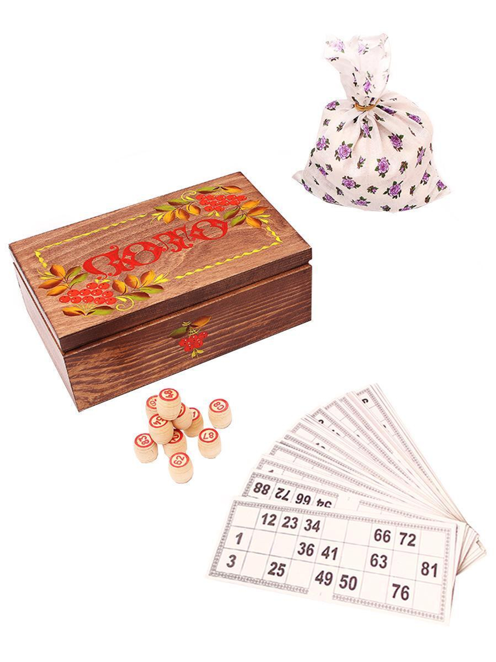 Русское лото в дер. расписанном тонированном сундучке (Арт. ИН-3552)