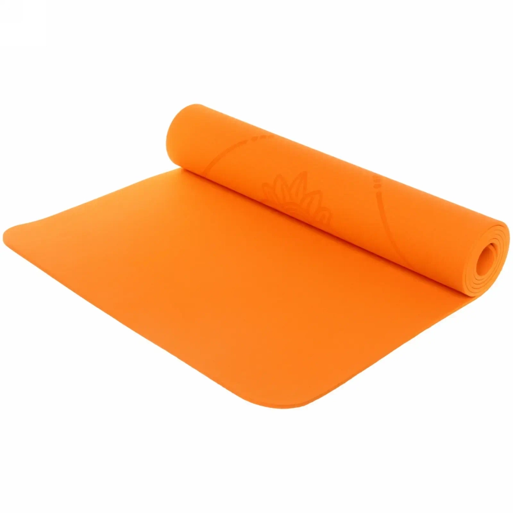 Коврик для йоги «Мандала» 183*61*06 см (ТРЕ), оранжевый