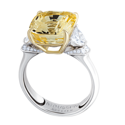 Кольцо с Желтым Сапфиром и бриллиантами, R0020-40/1