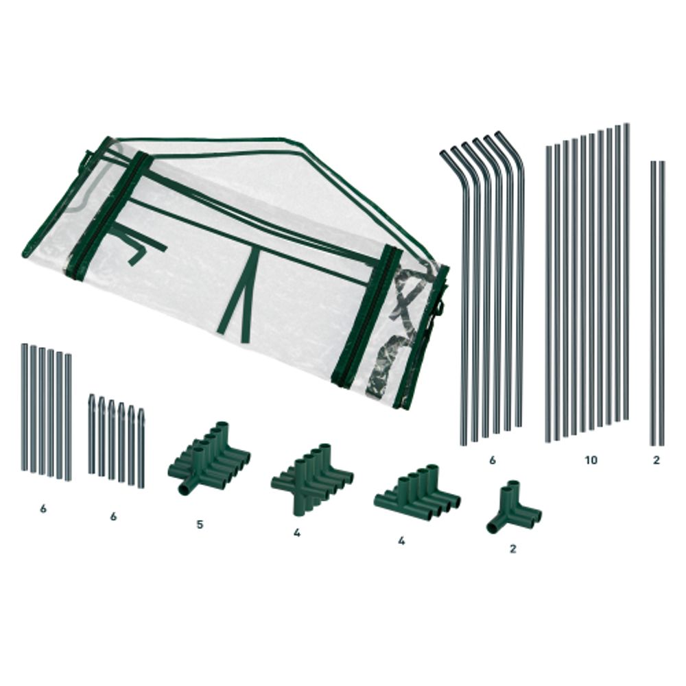 Теплица GREEN APPLE GA-House-2х-frame 1800х900х900 мм 2 отсека