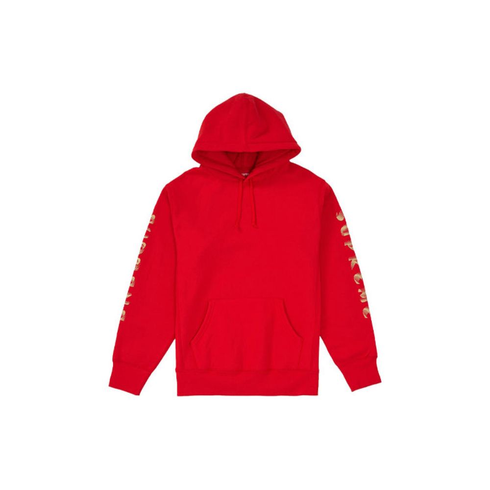 Supreme FW18 Gradient Sleeve Hooded Sweatshirt Red Logo