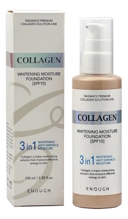 Enough Основа тональная с коллагеном 23 тон - Collagen whitening foundation 3in1, 100мл