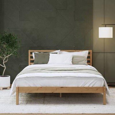 Двуспальная кровать, ТИРАНА, 160х200 см, светло-коричневый