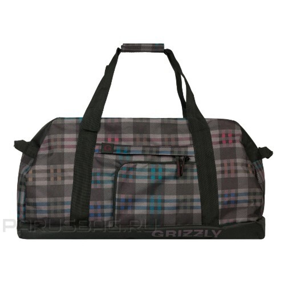 Сумка спортивная Grizzly 600-3/2 62*37*30см клетка серо-голубая