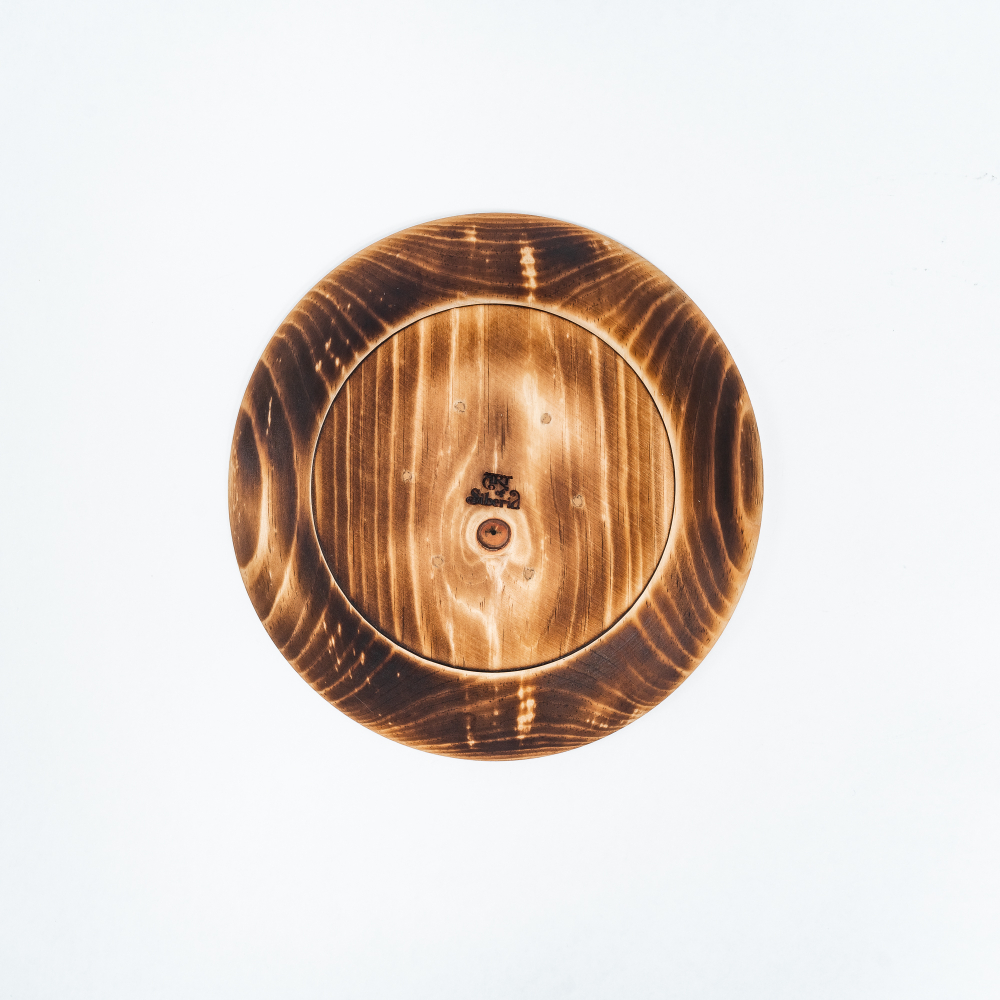 Деревянная плоская тарелка Art of Siberia из сибирского кедра серии ЛОТОС T147