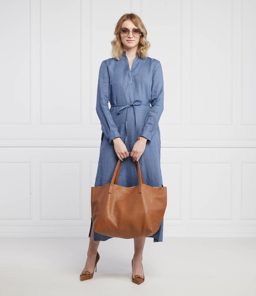 Льняное платье GIALLO Marella SPORT - голубой(32210124)