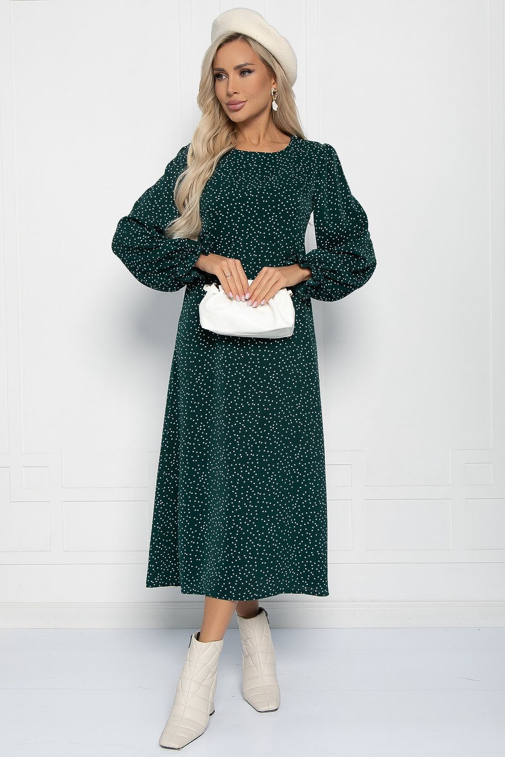 Платье Осенний разговор (темно-зеленое) П11168 LT Collection (Акция)