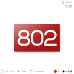 Номер на дверь 802, табличка на дверь для офиса, квартиры, кабинета, аудитории, склада, красная 120х70 мм, Айдентика Технолоджи