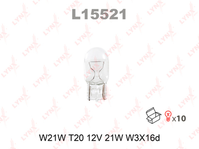 Лампа W21W 12V W3X16D Lynx