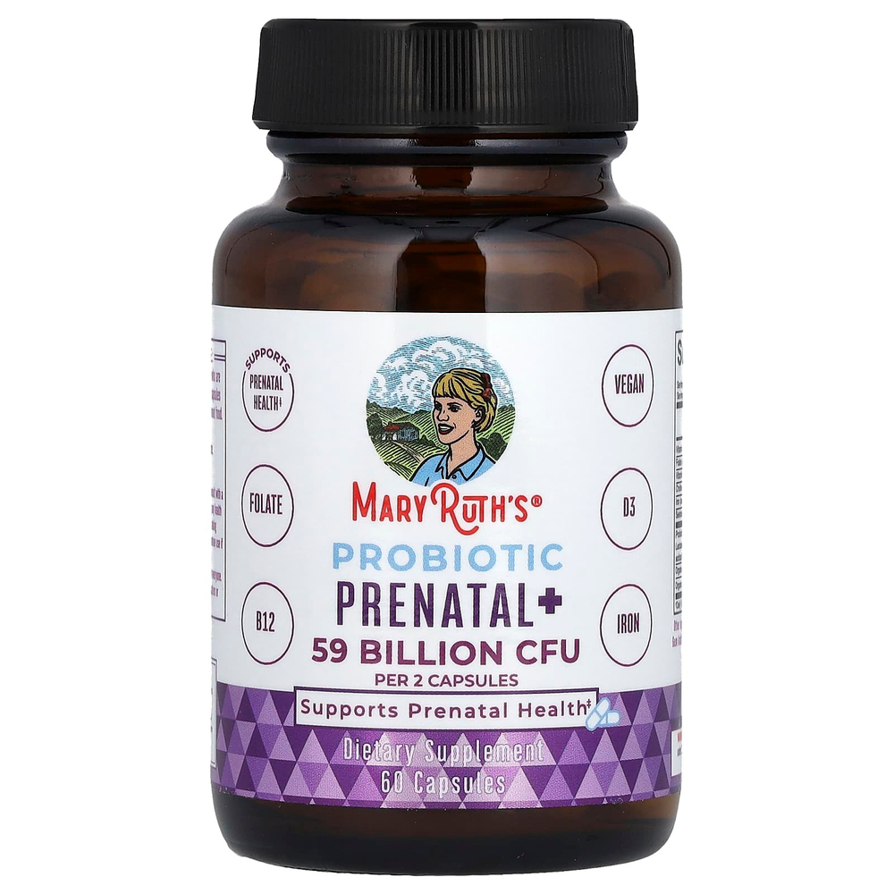 MaryRuth's, Probiotic Prenatal +, 59 млрд КОЕ, 60 капсул (29,5 млрд КОЕ в 1 капсуле)