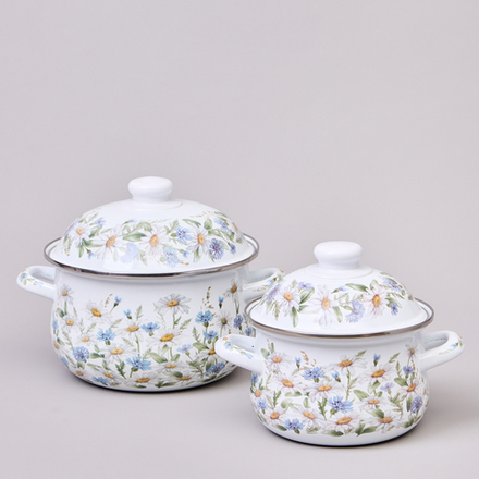 НАБОР КАСТРЮЛЬ AGNESS ЭМАЛИРОВАННЫХ СЕРИЯ "SENTIMENT", 4ПР. 1,5Л И 2,8Л, 16Х10СМ, 20Х12СМ