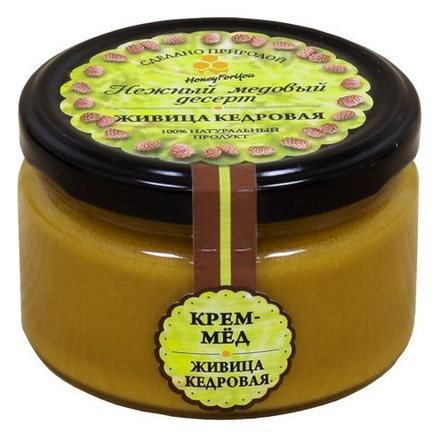 Нежный медовый десерт HoneyForYou "Живица кедровая", крем-мед, 250 г.