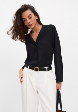 Рубашка свободного кроя черная