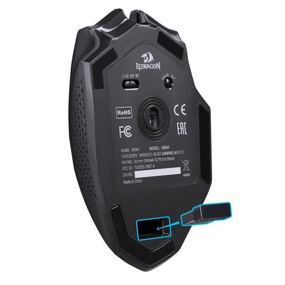 Redragon Игровая мышь беспроводная Woki черная