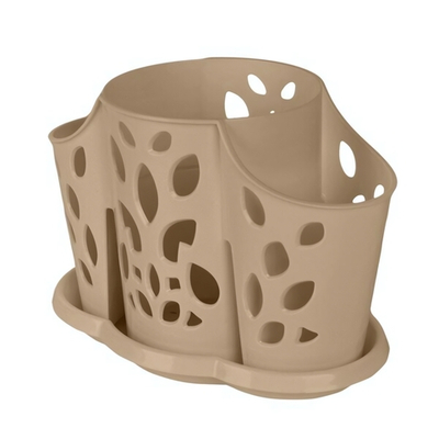 Сушилка для столовых приборов Plast Team 3х-секционная 177х110х130 мм шоколадный мокко