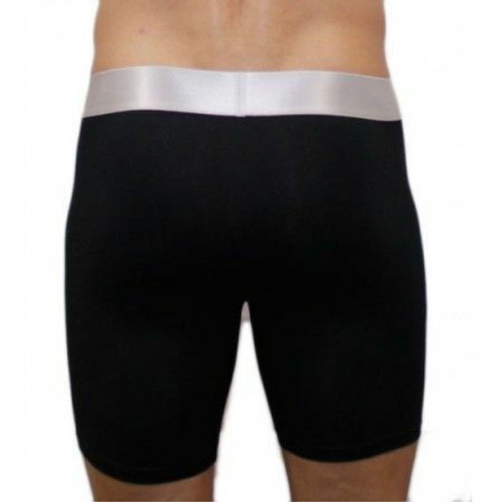 Мужские трусы боксеры удлиненные черные Calvin Klein Steel Boxer
