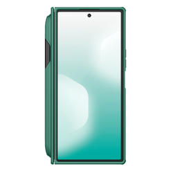 Чехол зеленого цвета (Dark Green) с MagSafe и держателем для S Pen от Nillkin для Samsung Galaxy Z Fold 7, серия Super Frosted Shield Fold Magnetic