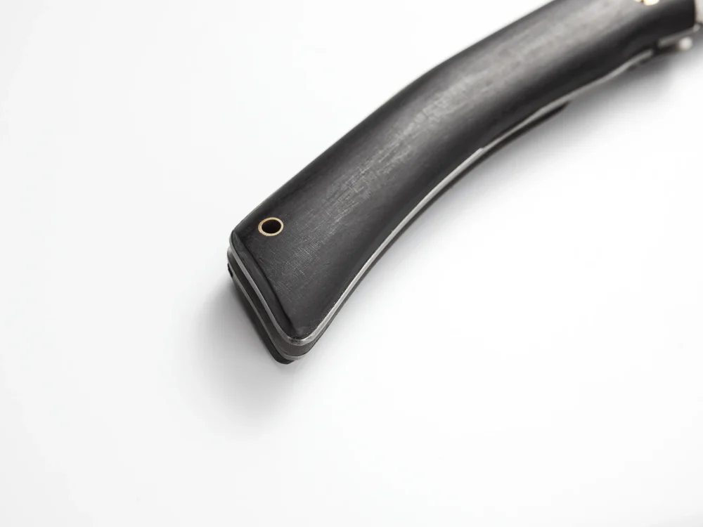 Складной нож "Скелетон", дамасская сталь, рукоять черный мореный граб