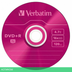 DVD+R диск Verbatim Colour OPP 5шт (43556)