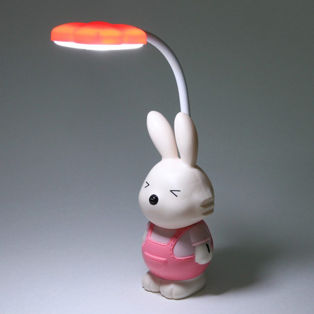 Настольная лампа «Sweet - rabbit» LED 6,2*6,5*29,5 см, USB 1.5w 3.7v, Розовый