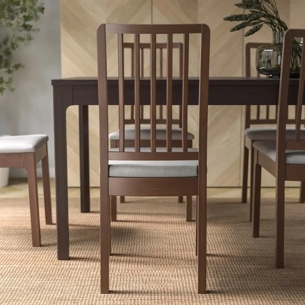 Стул - EKEDALEN IKEA/ ЭКЕДАЛЕН ИКЕА, 95х45х51 см, коричневый/серый