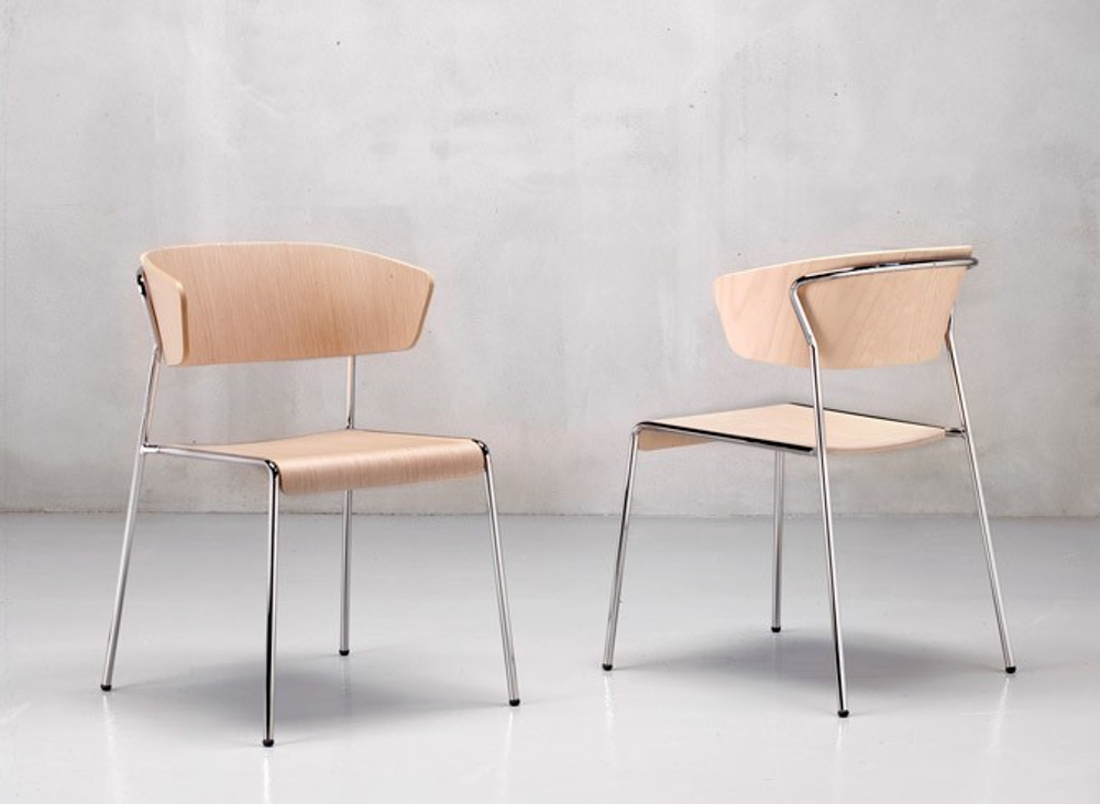 Кресло деревянное Scab Design Lisa Wood, хром, беленый бук