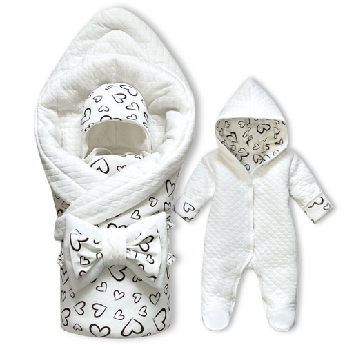 Комплект на выписку "Сердца" ЗИМА