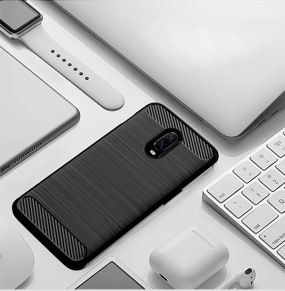 Чехол для OnePlus 6T цвет Black (черный), серия Carbon от Caseport