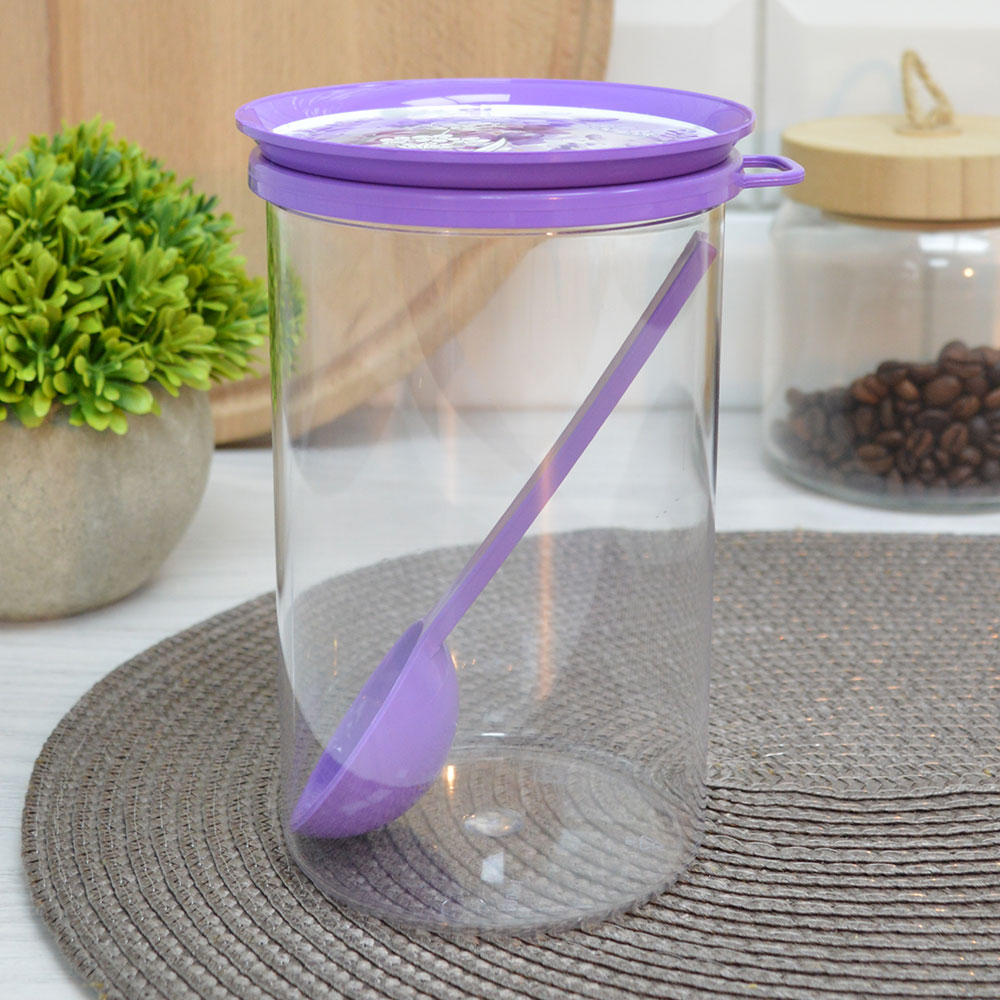 Банка для сыпучих продуктов 0,7л с ложкой "Lavender"