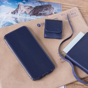 Чехол для iPhone XS Max из натуральной кожи теленка, цвета индиго